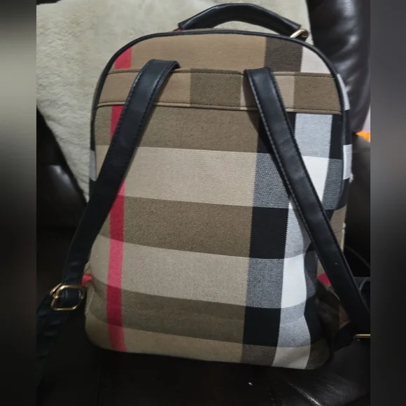 Plaid Designer Backpack - Picture 5 of 8